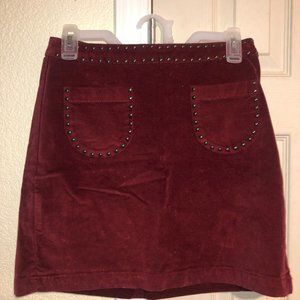 Red Studded Mini Skirt